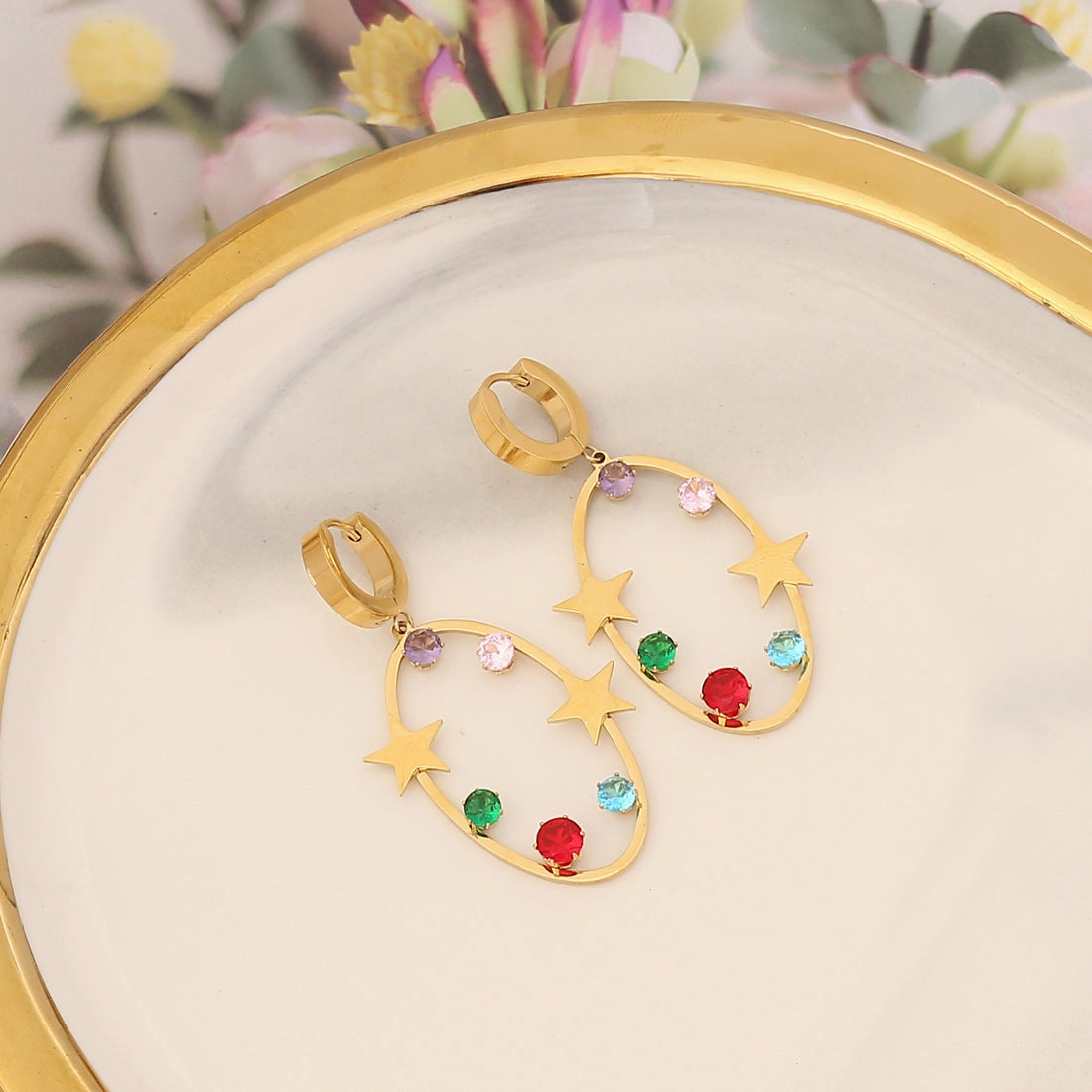 Wholesale Jewelry Butterfly Heart Stainless Steel Earrings