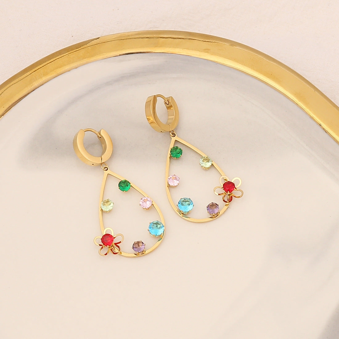 Wholesale Jewelry Butterfly Heart Stainless Steel Earrings