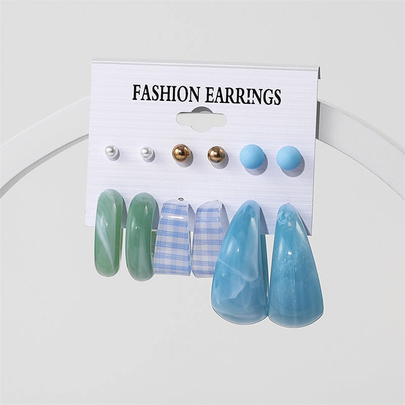 Wholesale Jewelry Candy Color Acrylic Earrings Set