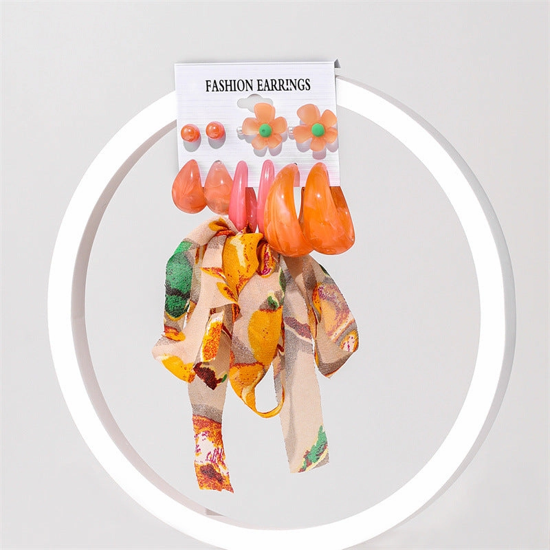 Wholesale Jewelry Candy Color Acrylic Earrings Set