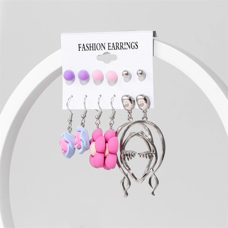 Wholesale Jewelry Candy Color Acrylic Earrings Set