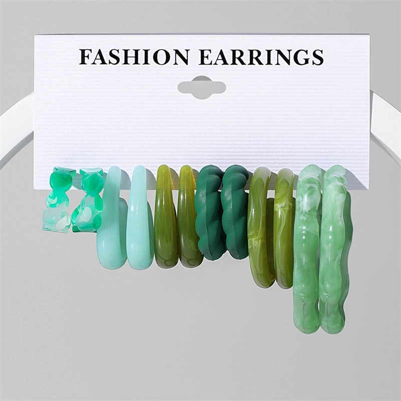 Wholesale Jewelry Candy Color Acrylic Earrings Set