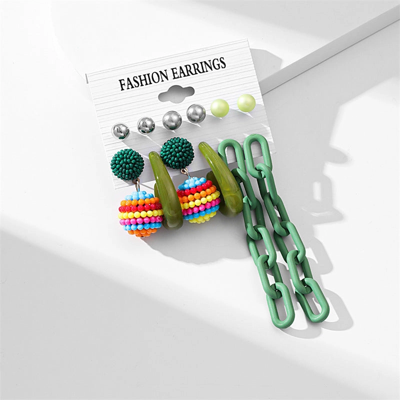 Wholesale Jewelry Candy Color Acrylic Earrings Set