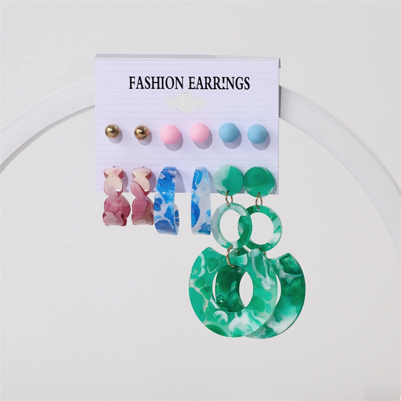 Wholesale Jewelry Candy Color Acrylic Earrings Set