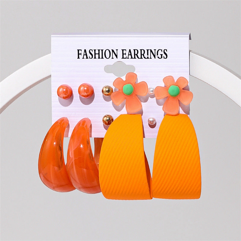 Wholesale Jewelry Candy Color Acrylic Earrings Set