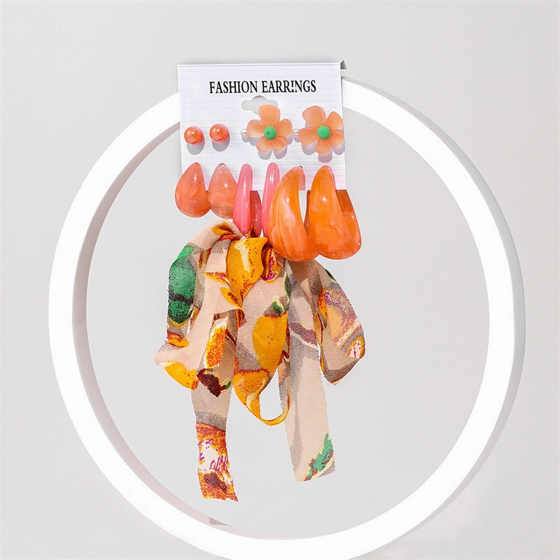 Wholesale Jewelry Candy Color Acrylic Earrings Set