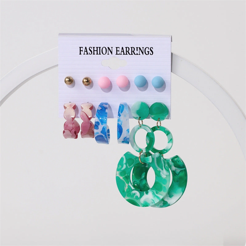 Wholesale Jewelry Candy Color Acrylic Earrings Set