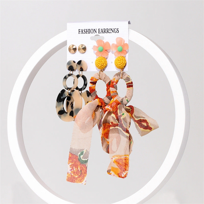 Wholesale Jewelry Candy Color Acrylic Earrings Set