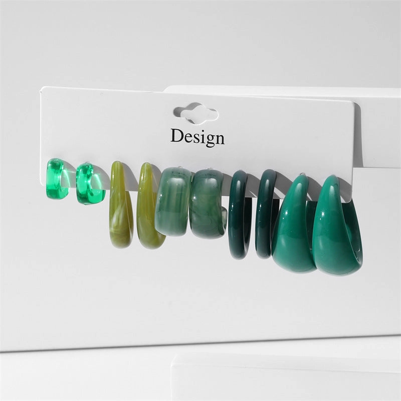 Wholesale Jewelry Candy Color Acrylic Earrings Set