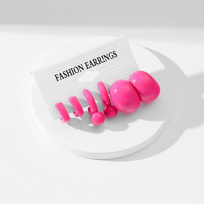 Wholesale Jewelry Candy Color Acrylic Earrings Set