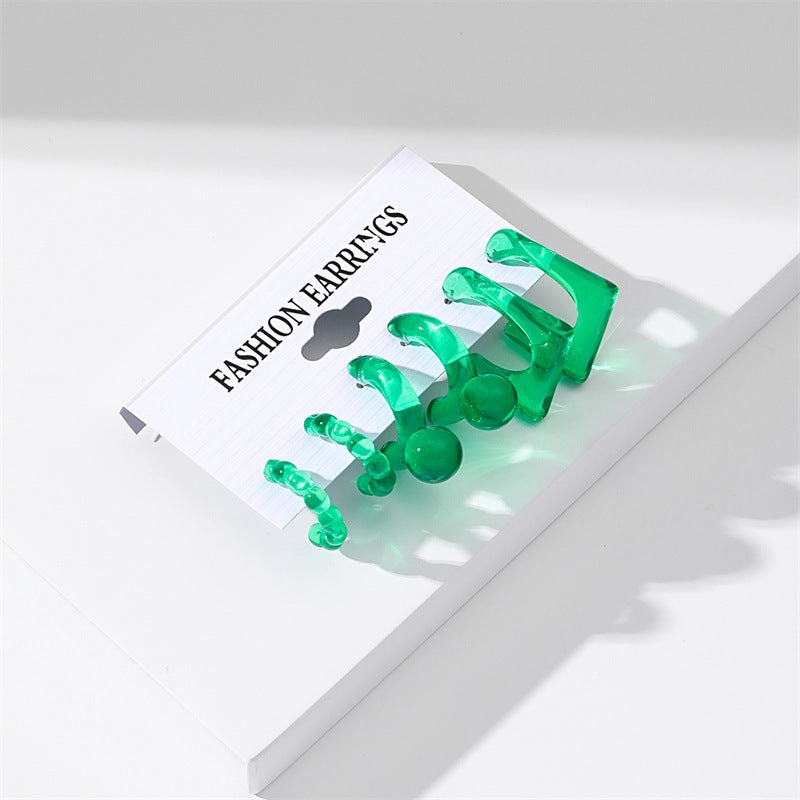 Wholesale Jewelry Candy Color Acrylic Earrings Set