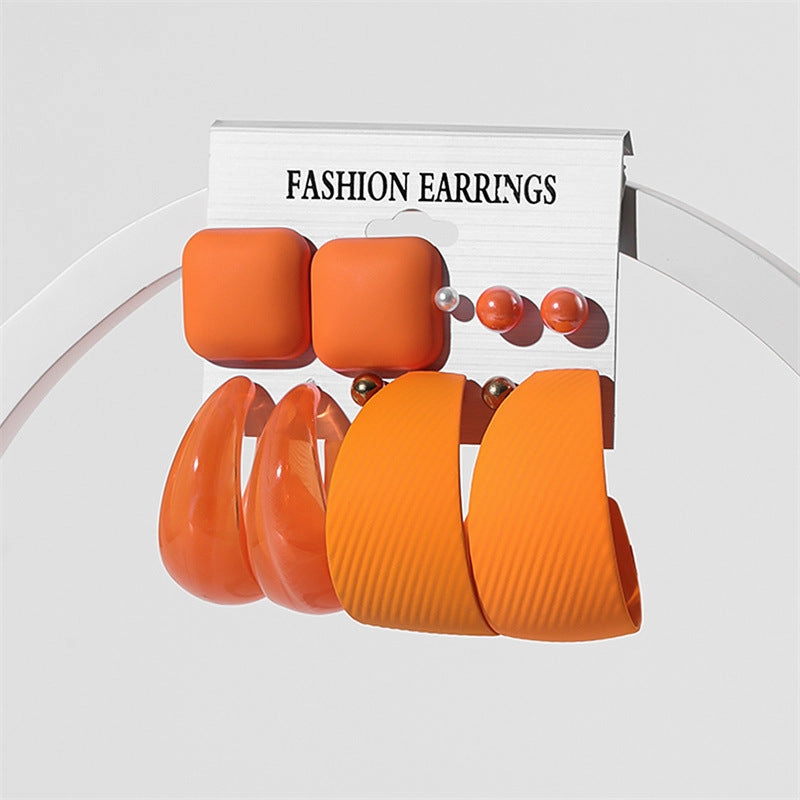 Wholesale Jewelry Candy Color Acrylic Earrings Set