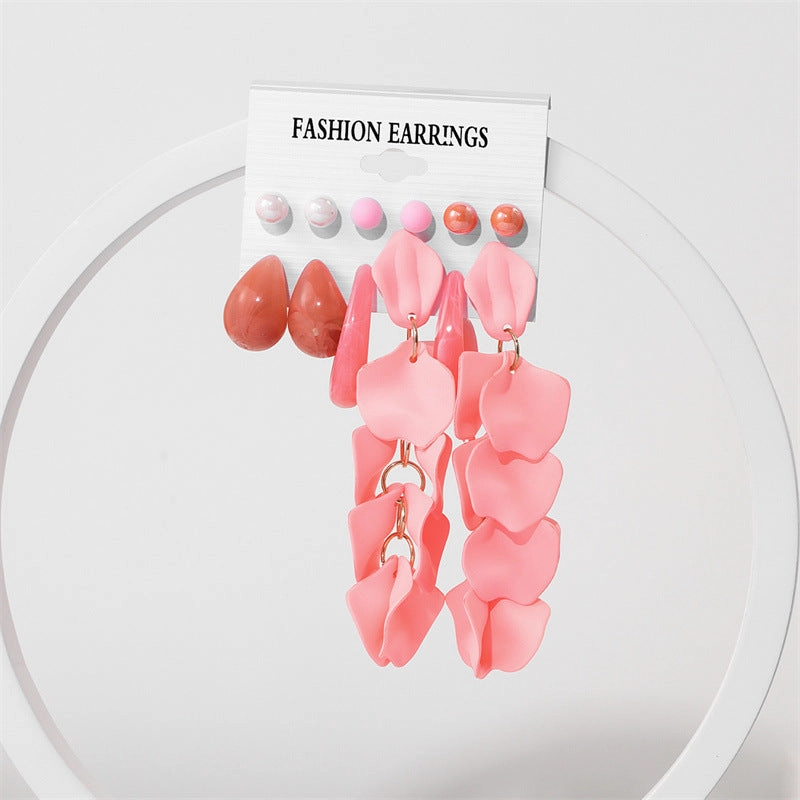 Wholesale Jewelry Candy Color Acrylic Earrings Set