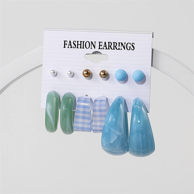Wholesale Jewelry Candy Color Acrylic Earrings Set