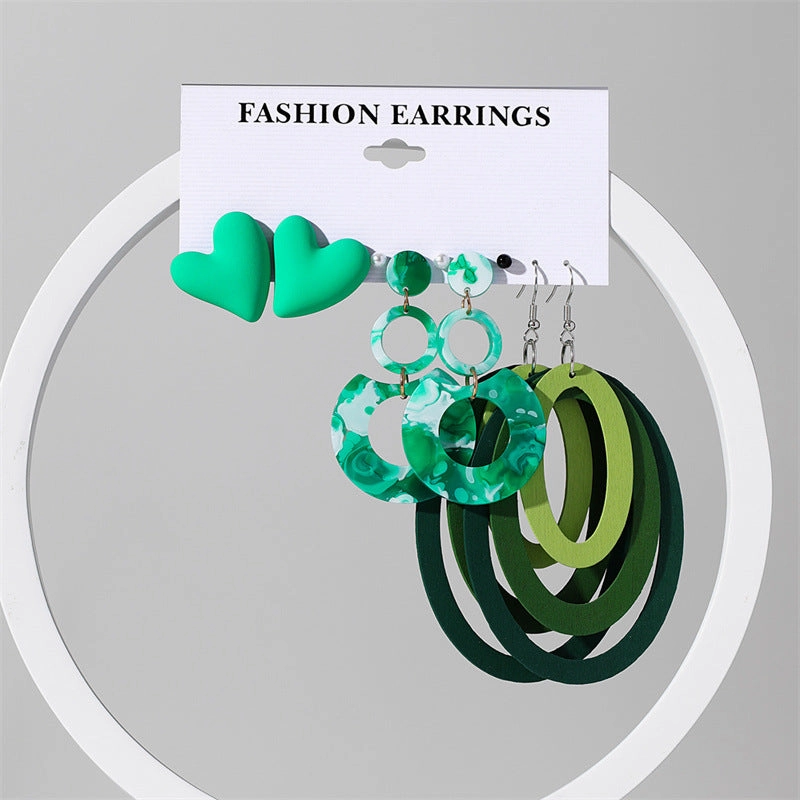 Wholesale Jewelry Candy Color Acrylic Earrings Set