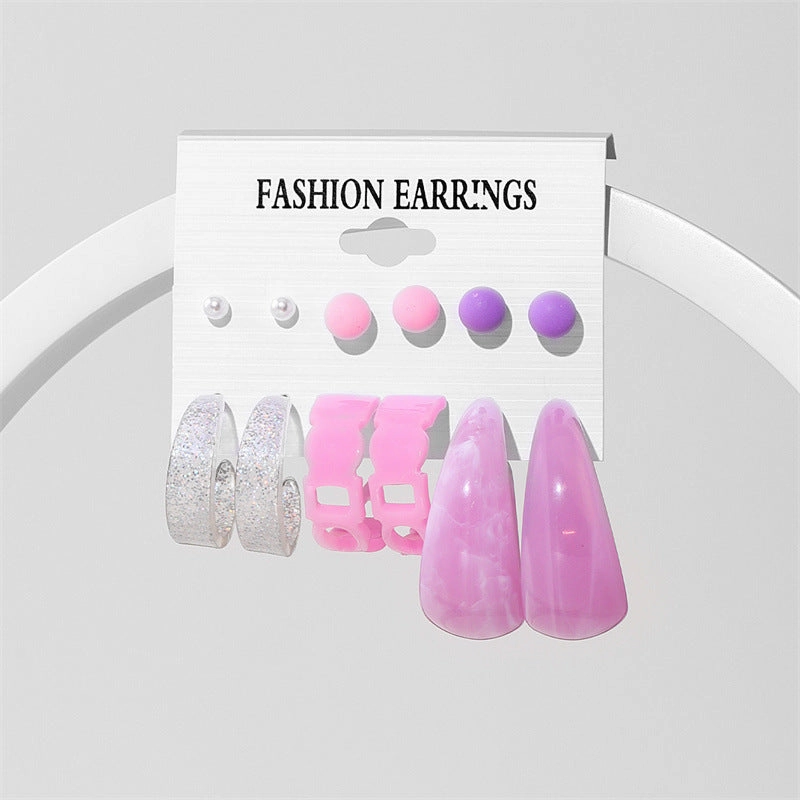 Wholesale Jewelry Candy Color Acrylic Earrings Set