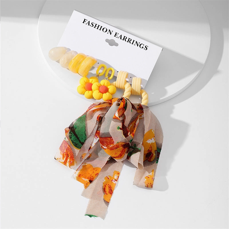 Wholesale Jewelry Candy Color Acrylic Earrings Set