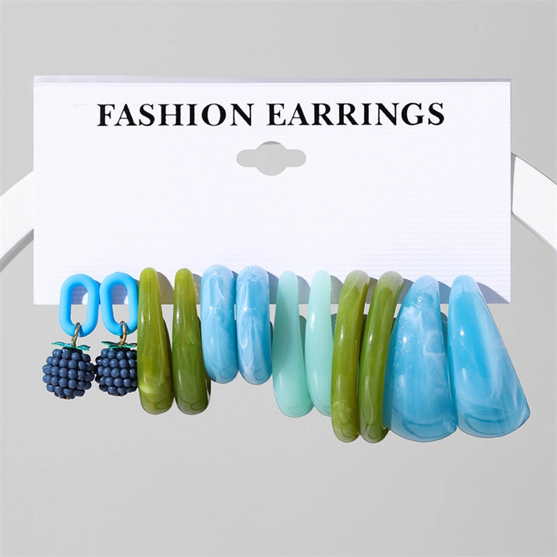 Wholesale Jewelry Candy Color Acrylic Earrings Set