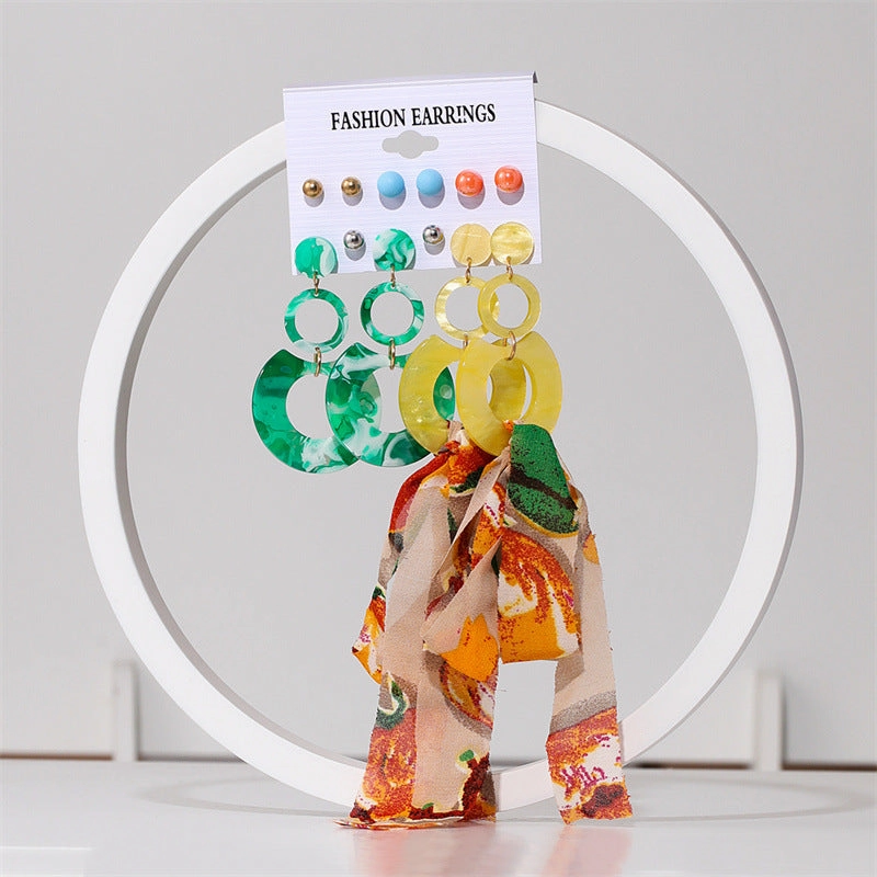 Wholesale Jewelry Candy Color Acrylic Earrings Set