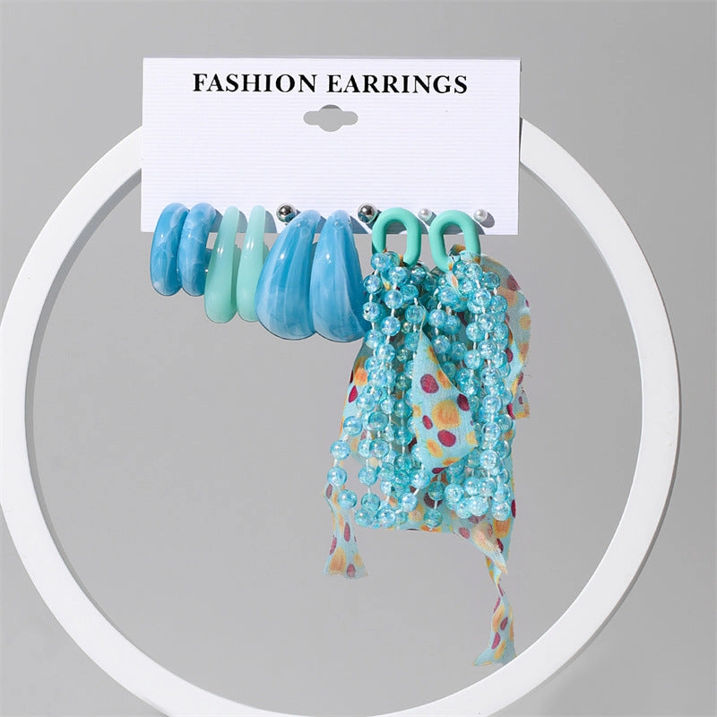 Wholesale Jewelry Candy Color Acrylic Earrings Set