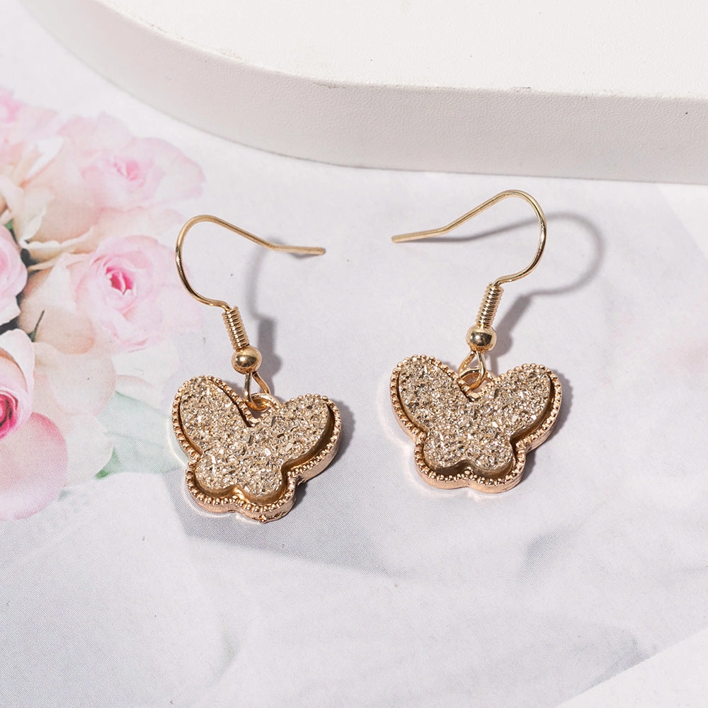 Wholesale Jewelry Color Resin Butterfly Alloy Earrings