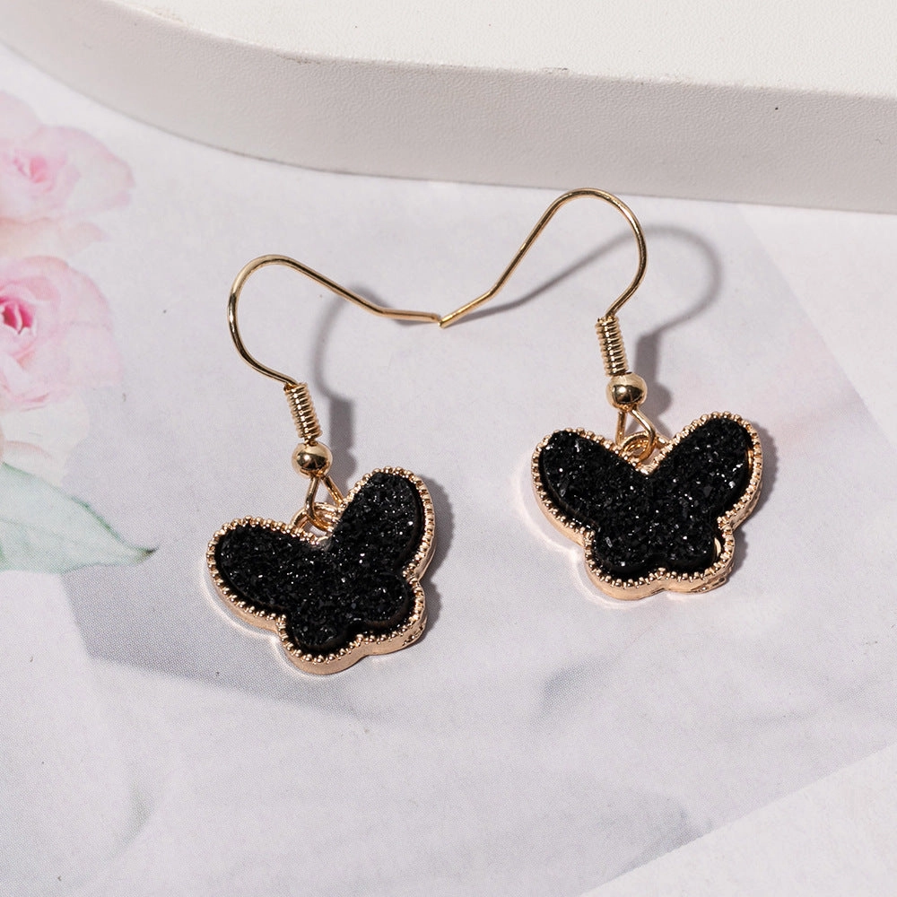 Wholesale Jewelry Color Resin Butterfly Alloy Earrings