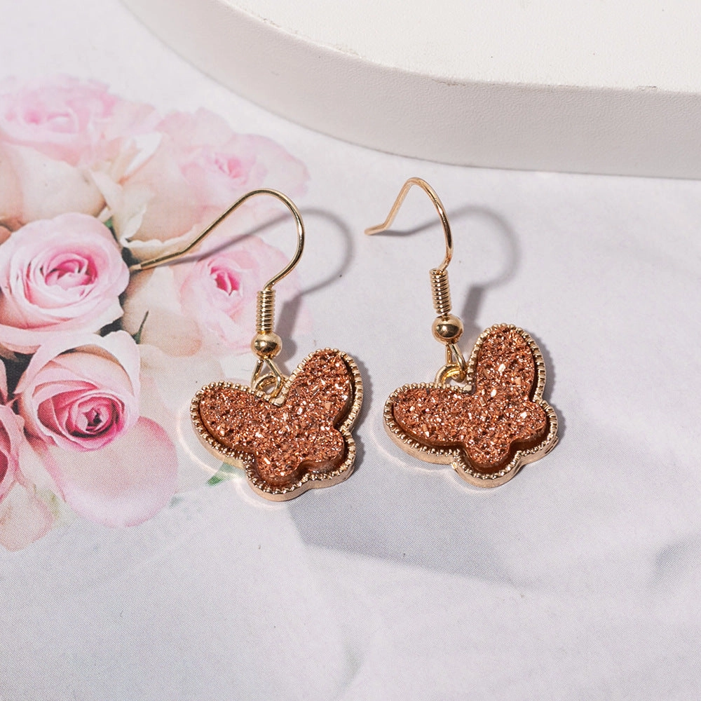 Wholesale Jewelry Color Resin Butterfly Alloy Earrings