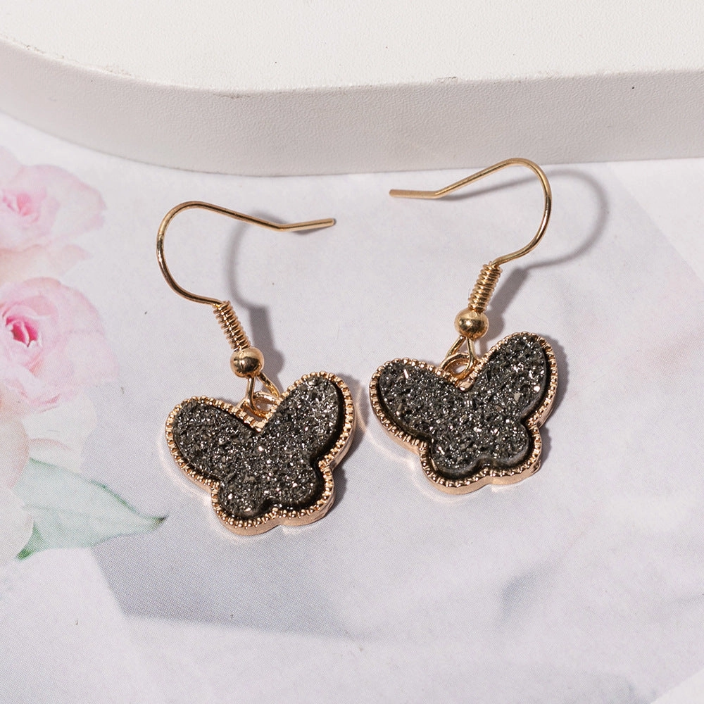 Wholesale Jewelry Color Resin Butterfly Alloy Earrings