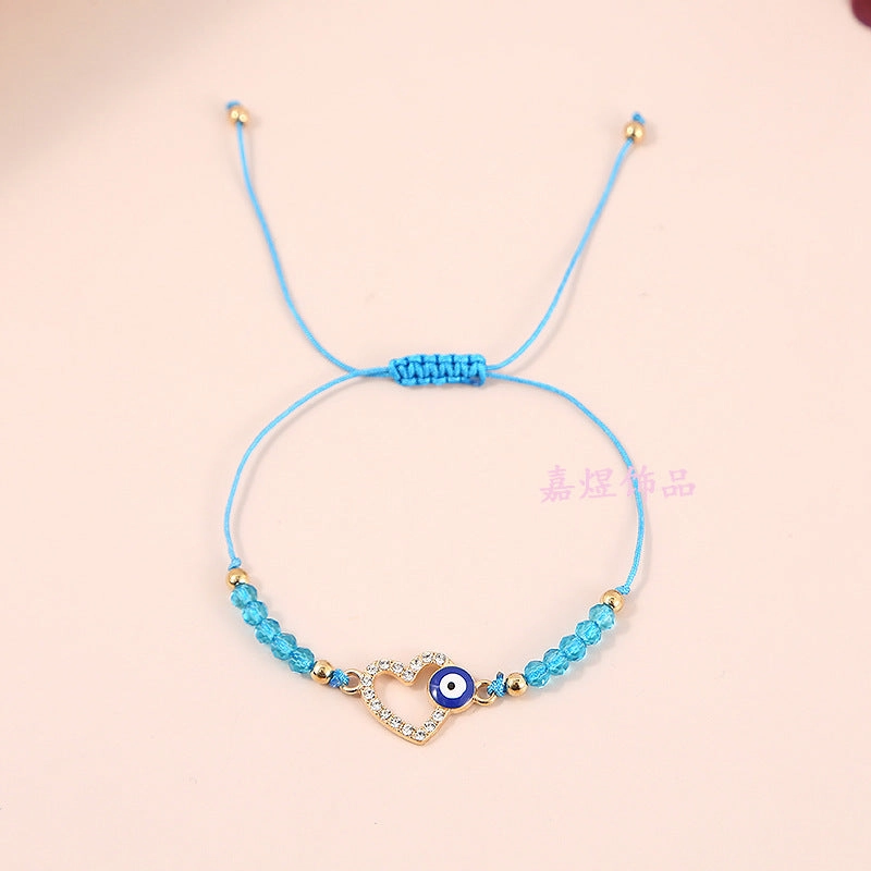 Wholesale Jewelry Colored Devil Eye Alloy Bracelet Set of 12