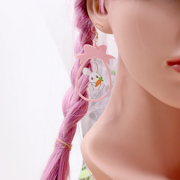 Wholesale Jewelry Colorful Bunny Acrylic Earrings