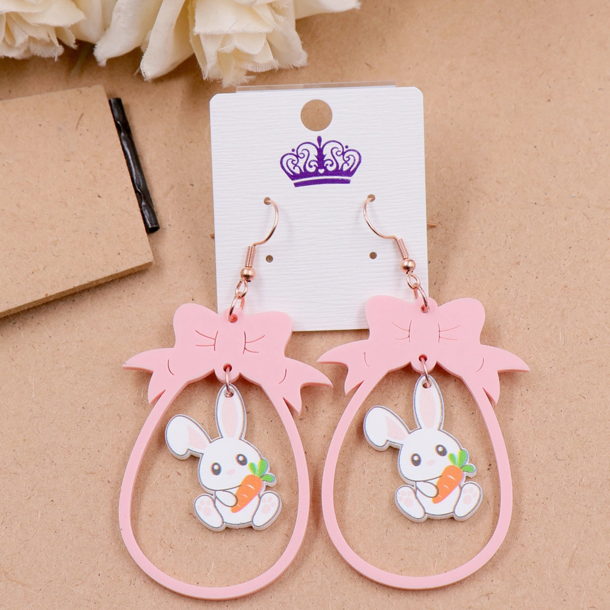 Wholesale Jewelry Colorful Bunny Acrylic Earrings