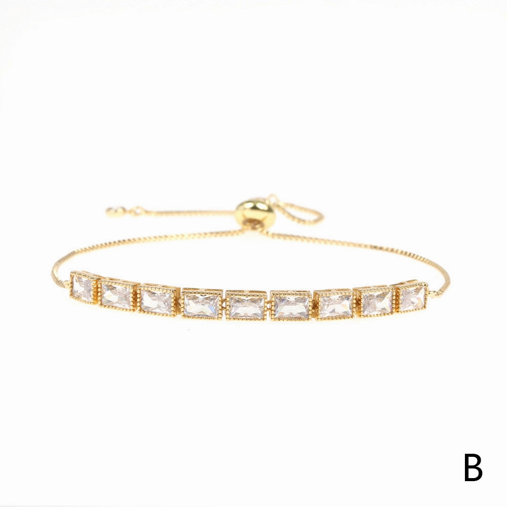 Wholesale Jewelry Copper Cube Gold Plated Beaded Bracelets