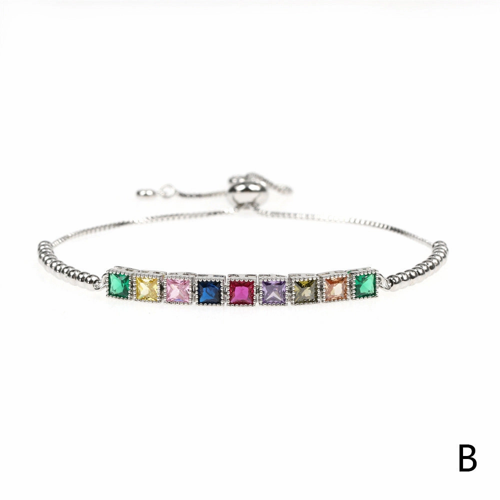 Wholesale Jewelry Copper Cube Gold Plated Beaded Bracelets