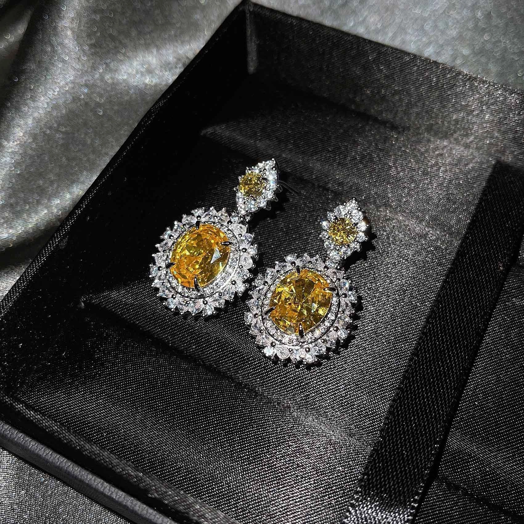Wholesale Jewelry Copper Earrings Color Gem Set
