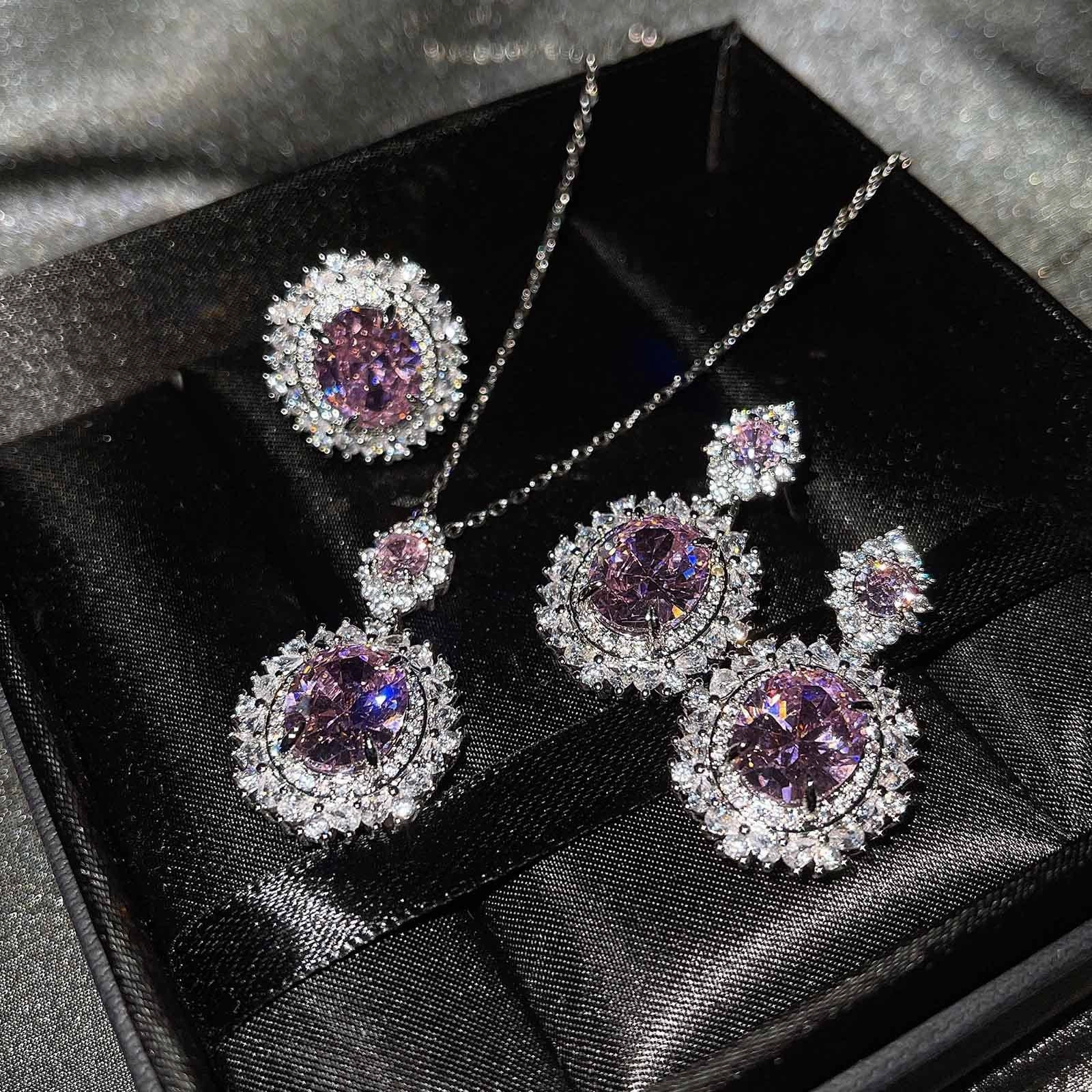 Wholesale Jewelry Copper Earrings Color Gem Set