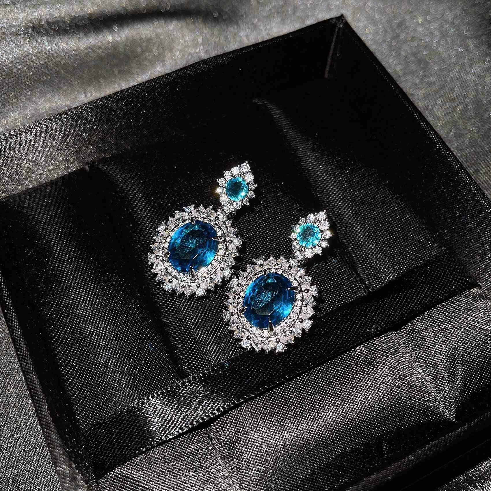 Wholesale Jewelry Copper Earrings Color Gem Set