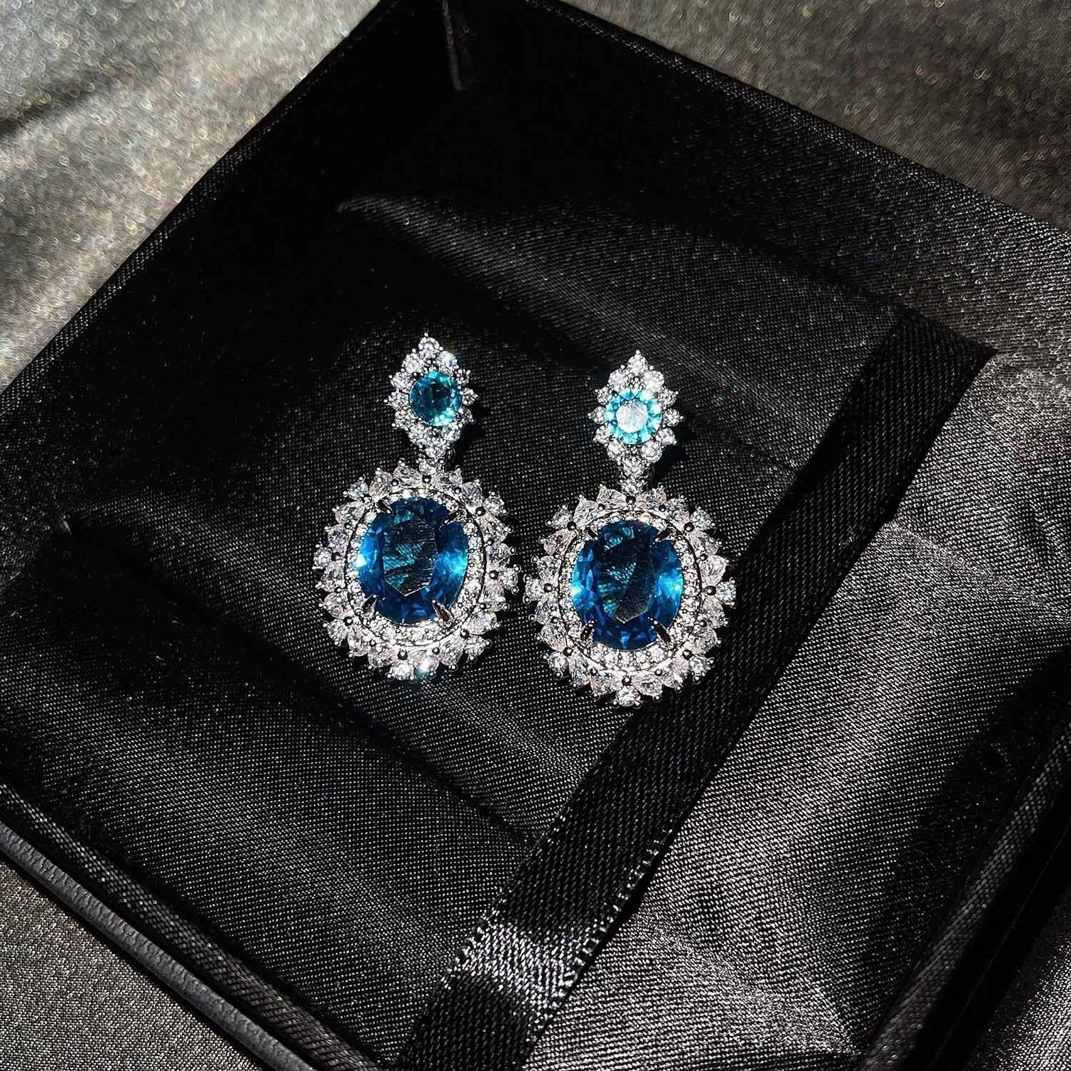 Wholesale Jewelry Copper Earrings Color Gem Set