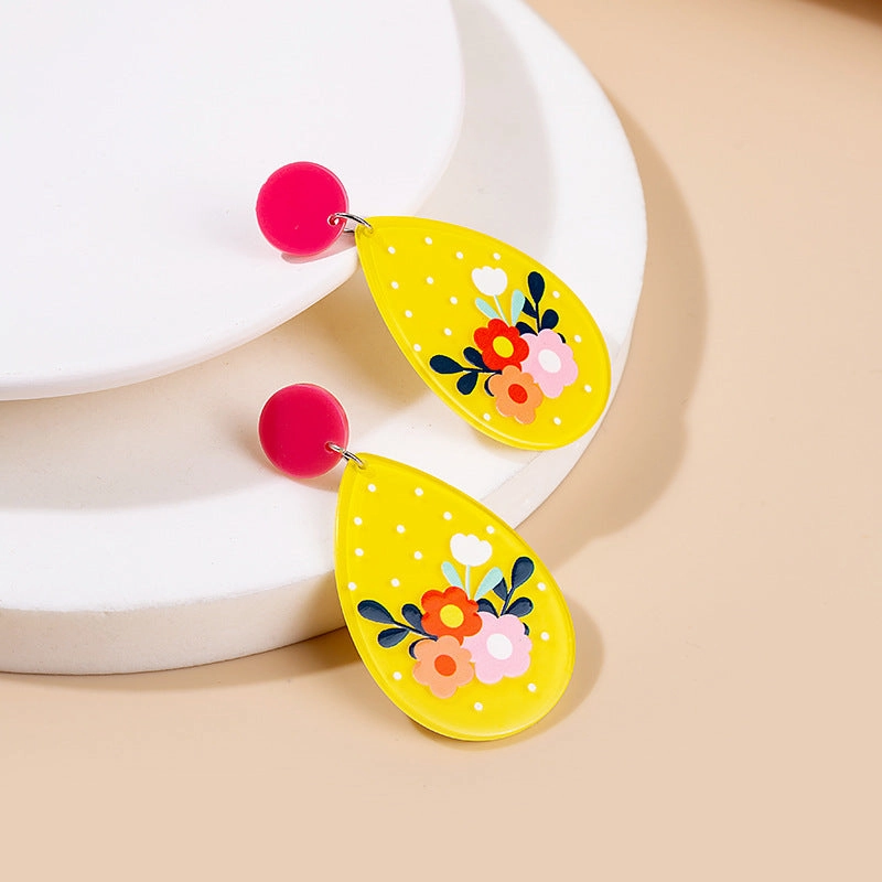 Wholesale Jewelry Cute Doll Cartoon Acrylic Earrings