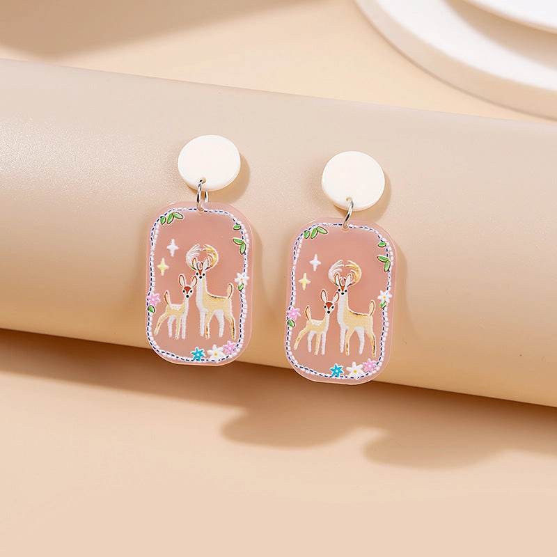Wholesale Jewelry Cute Doll Cartoon Acrylic Earrings