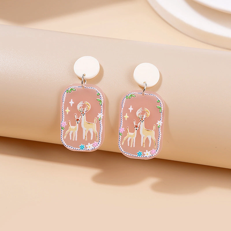 Wholesale Jewelry Cute Doll Cartoon Acrylic Earrings