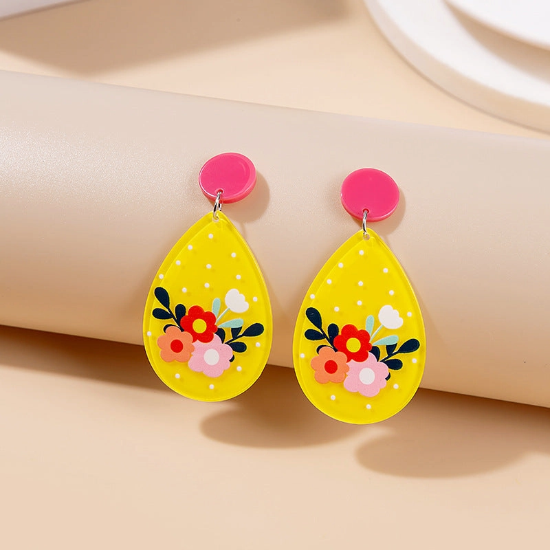 Wholesale Jewelry Cute Doll Cartoon Acrylic Earrings