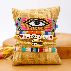 Wholesale Jewelry Devil's Eye Ethnic Miyuki Beads Bracelet