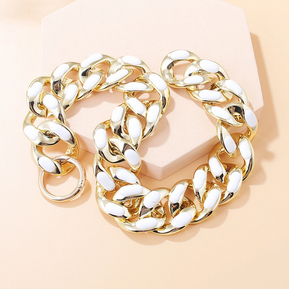 Wholesale Jewelry Diamond Mosaic Acrylic Necklace