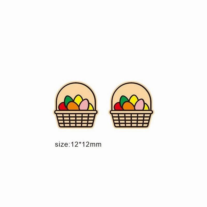 Wholesale Jewelry Easter Bunny Carrot Wooden Earrings