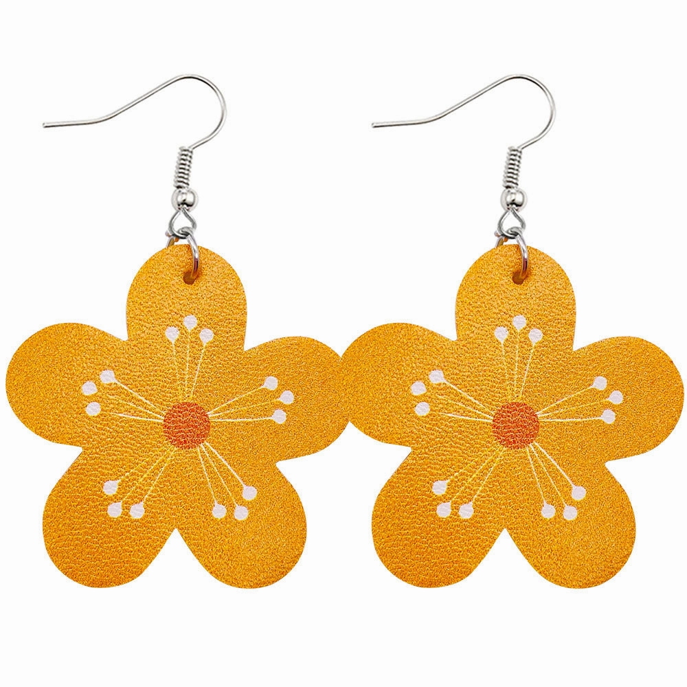 Wholesale Jewelry Easter Bunny Reversible Print Faux Leather Earrings