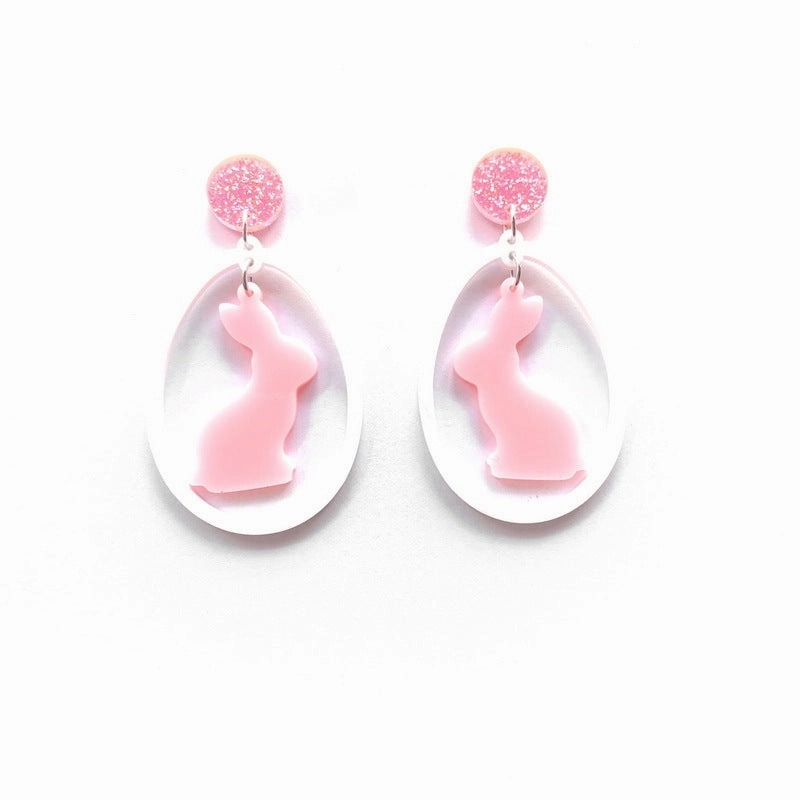Wholesale Jewelry Easter Carrot Bunny Acrylic Earrings