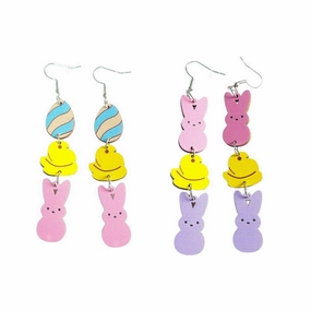 Wholesale Jewelry Easter Rabbit Chick Wood Earrings