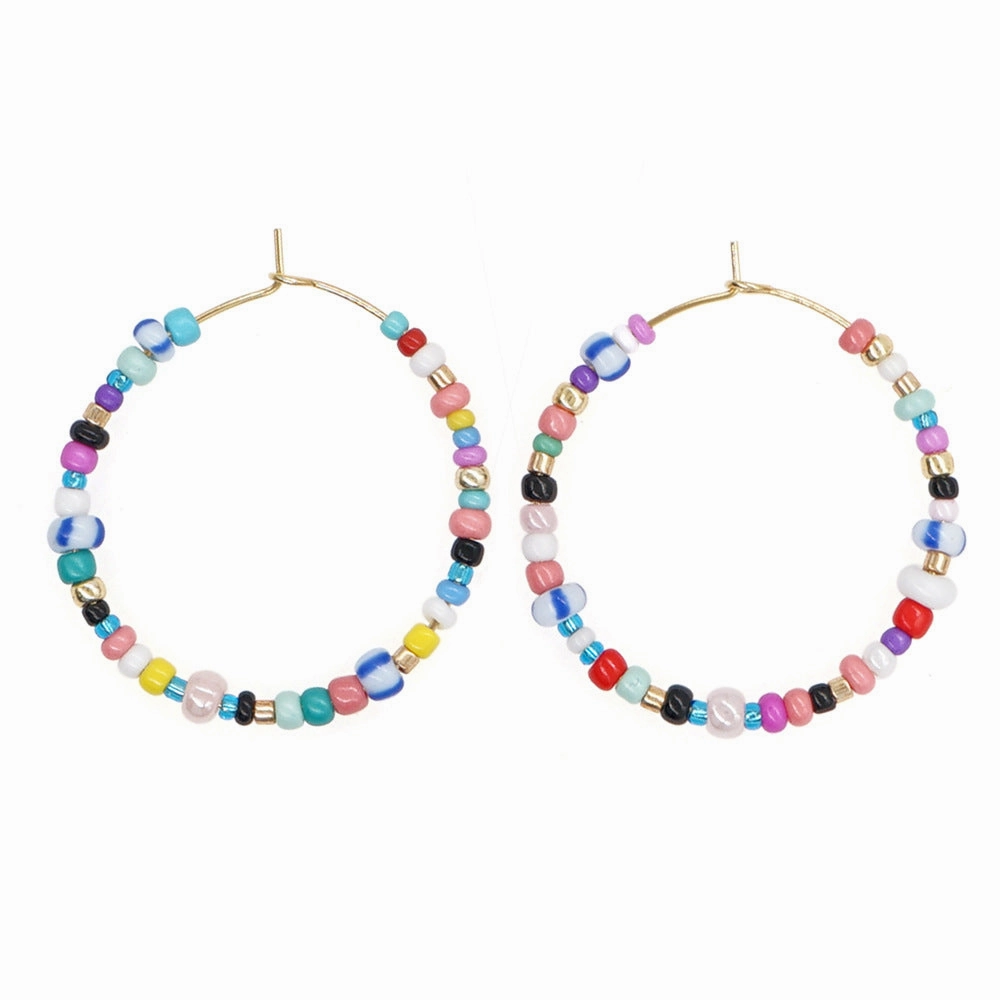 Wholesale Jewelry Ethnic Eyes Rice Beads Earrings