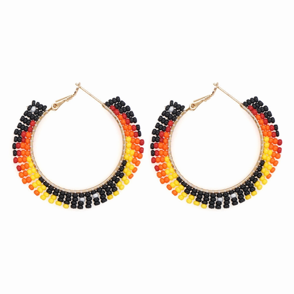 Wholesale Jewelry Ethnic Eyes Rice Beads Earrings