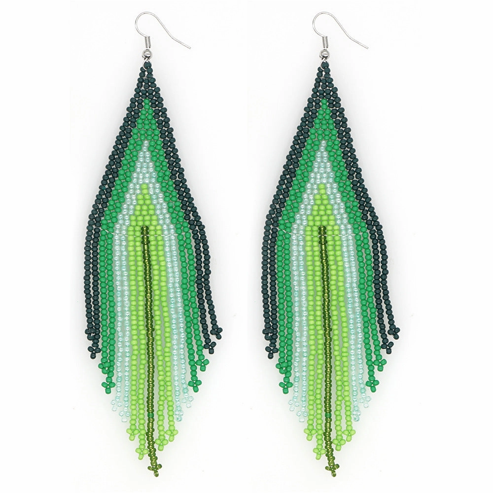 Wholesale Jewelry Ethnic Eyes Rice Beads Earrings